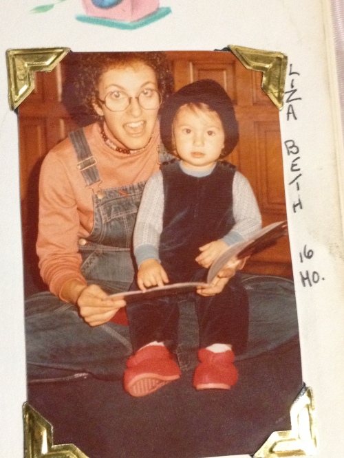 Mom and me and our penchant for overalls.